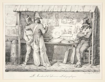 A litográfiai képek kereskedője alkotó: Nicolas Toussaint Charlet