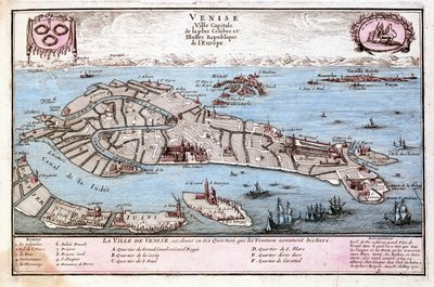 Velence város térképe. Le Fer térképe alkotó: Nicolas de Fer