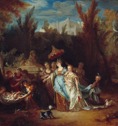 Részlet a „Mózes megmenti a vizet”” festmény. Nicolas De Largilliere (1656-1746) festménye alkotó: Nicolas de Largillière