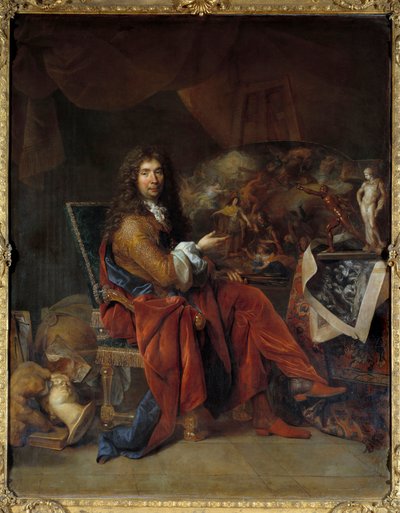 Charles Lebrun (Le Brun) (1619-1690), XIV. Lajos király első festőjének portréja Nicolas de Largilliere (1656-1746) festménye Dim. 2,32 x 1,81 m. Párizs. Louvre múzeum alkotó: Nicolas de Largillière