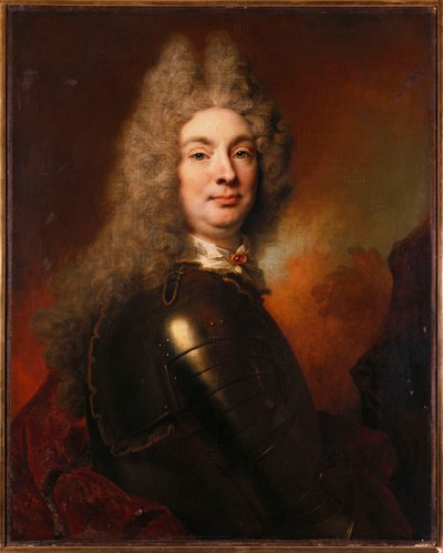 Páncélos, vörös köpenyt viselő nemes portréja alkotó: Nicolas de Largillière
