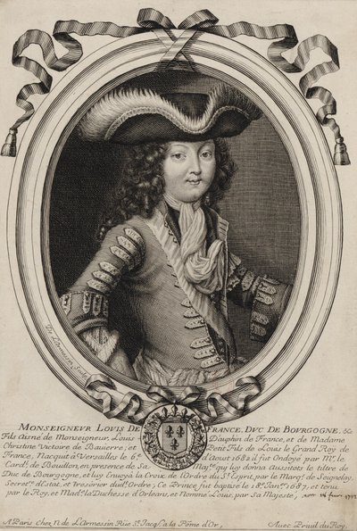 Lajos, Burgundia hercegének (1682-1712) vésett portréja alkotó: Nicolas de Larmessin