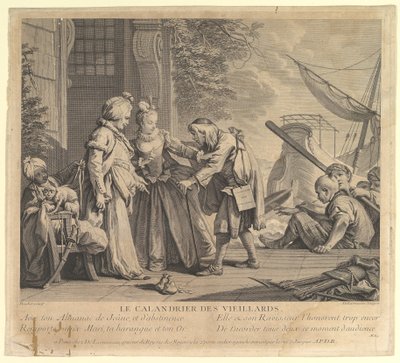 Az öregek naptára, a Suite dEstampes Nouve...-ból, 18. század. alkotó: Nicolas de Larmessin