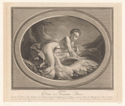Léda és a hattyú Leda (cím a tárgyon) alkotó: Nicolas de Launay (goudsmid)