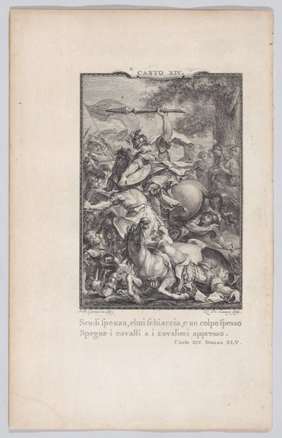 14. ének, 45. strófa, Orlando Furioso, 1774., 1774. alkotó: Nicolas de Launay