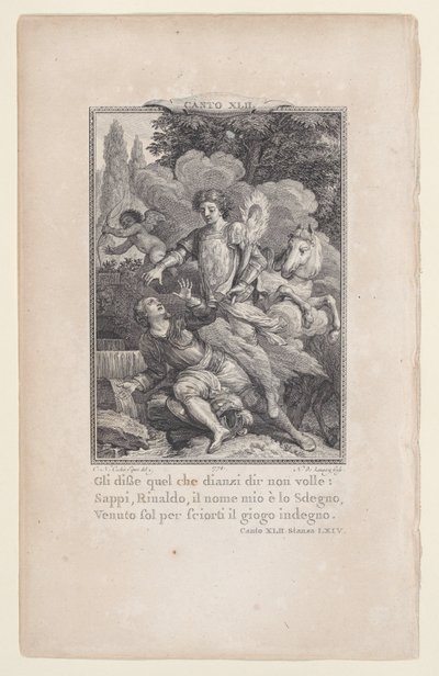 42. ének, 64. szoba, Orlando Furioso, 1774., 1774. alkotó: Nicolas de Launay