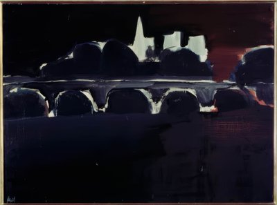 Párizs éjszakai látképe alkotó: Nicolas de Staël