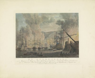 Algír bombázása, 1816 Az algériaiak győzelme az Algír-öbölben az angol és holland osztagok által, Exmouth admirális és a Capellen admirális parancsnoka, 1816. augusztus 27. (cím az obj-n alkotó: Nicolaus Heideloff