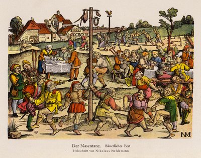 Orrtánc egy vidéki fesztiválon (színes litó) alkotó: Nicolaus Meldemann
