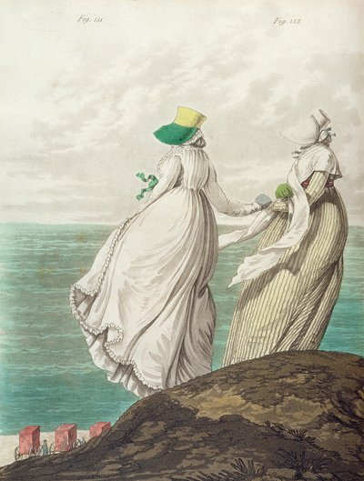 Fürdőhely, a "Gallery of Fashion"-ból, 1797 (színes metszet) alkotó: Nicolaus von Heideloff