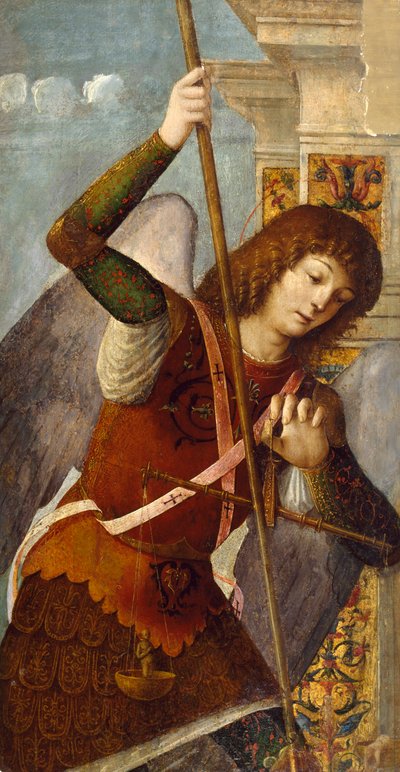 Triptichontábla Mihály arkangyallal, 1490-1500 alkotó: Nicolo Rondinelli