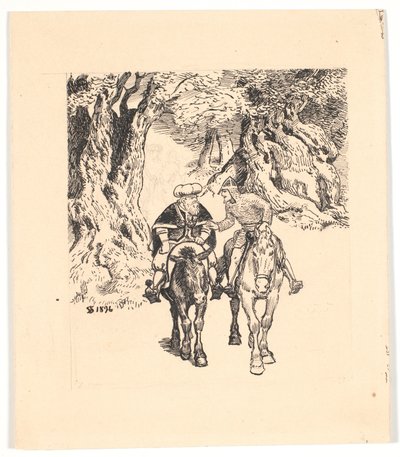 Gane és Blancandrin lovaglása alkotó: Niels Skovgaard