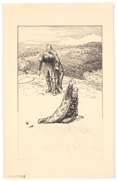 Turpin érsek halála alkotó: Niels Skovgaard