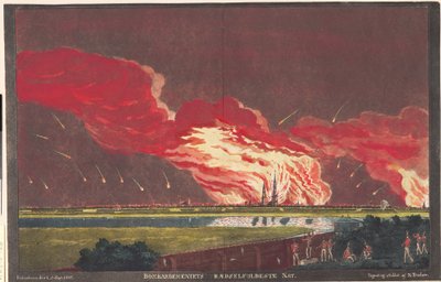 "A bombázás legfélelmetesebb éjszakája. Kiøbenhavn 1807. szeptember 4-5-én" alkotó: Niels Truslew