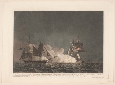 A csata a Lougen és egy angol brig között, 1808. március 14 alkotó: Niels Truslew