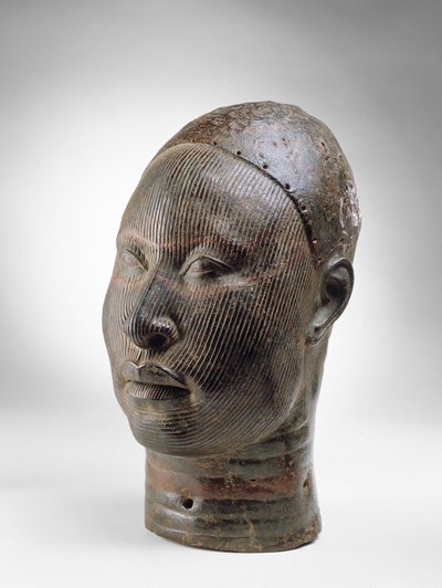 Oni, egy király feje, Ife, 12-15. század (bronz) (lásd még: 412927) alkotó: Nigerian