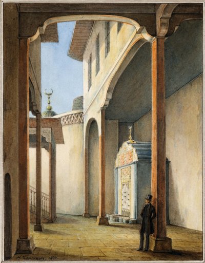 Puskin a Bahcsisaráj kán palotájában, 1837 alkotó: Nikanor Grigoryevich Chernetsov