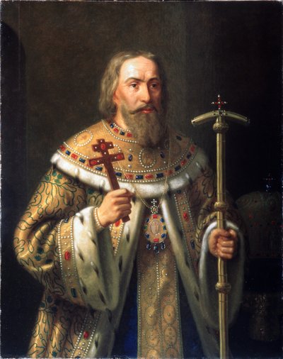 Filaret moszkvai pátriárka portréja Fjodor Nikitics Romanov 1553-1633, 19. század közepe. alkotó: Nikanor Leontievich Tiutriumov