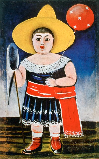 Kislány mintás léggömbbel, 1885-1918 alkotó: Niko Pirosmanishvili