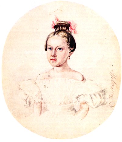 Olga Annenkova, december lánya, Ivan Annenkova portréja, alkotó: Nikolai Alexandrovich Bestuzhev