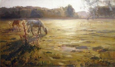Ló a réten (olaj, vászon) alkotó: Nikolai Alexandrovich Klodt