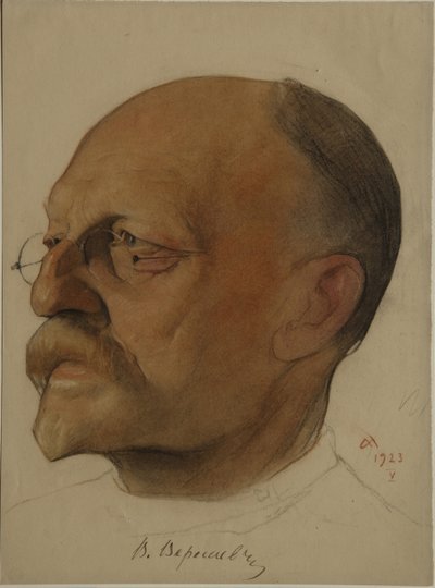 Vicente Vikentievich Vereshaev portréja 1867-1945, 1923 alkotó: Nikolai Andreevich Andreev