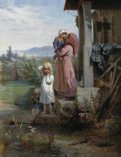 Reggel egy faluban, 1880-as évek alkotó: Nikolai Andreyevich Koshelev