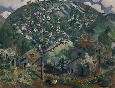 Virágzó almafa (olaj, vászon) alkotó: Nikolai Astrup