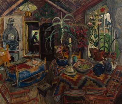 Belső, bölcsővel, 1925 körül (olaj, vászon) alkotó: Nikolai Astrup
