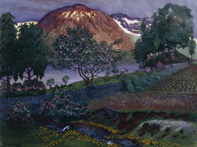 Júliusi éjszaka a kertben (olaj, vászon) alkotó: Nikolai Astrup