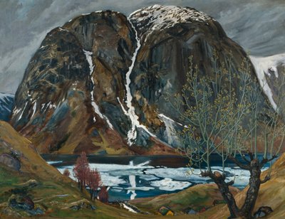 Tavaszi olvadás a domb alatt alkotó: Nikolai Astrup