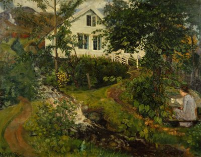 A régi paplaktanya, 1908 előtt alkotó: Nikolai Astrup