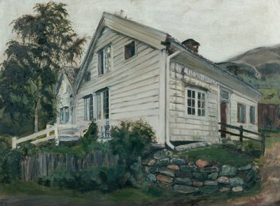 A plébánia esős időben alkotó: Nikolai Astrup