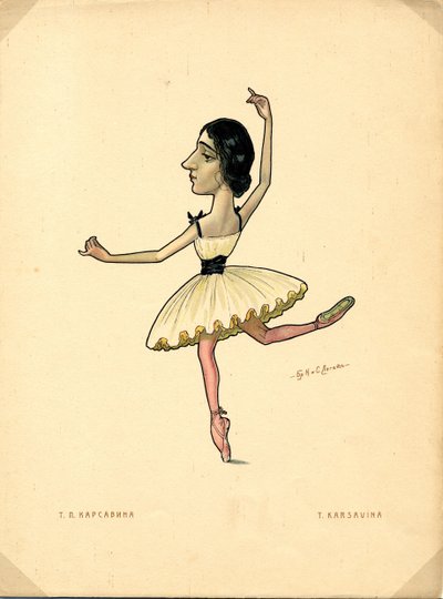 Tamara Karsavina balett-táncos: Orosz balett karikatúrákban, 1902-1905 alkotó: Nikolai Gustavovich Legat