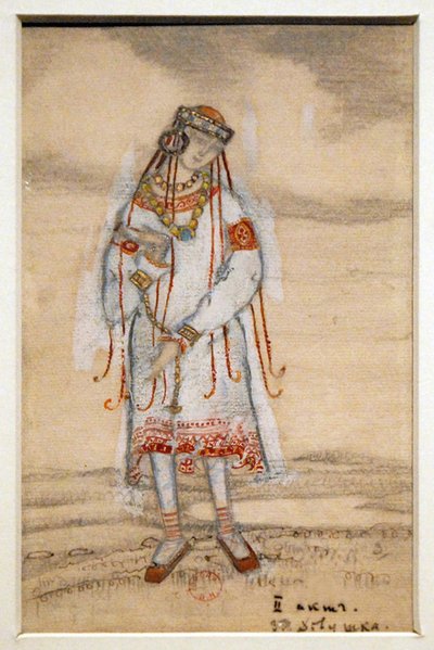 Jelmeztervezés I. Sztravinszkij A tavasz rítusa Le Sacre du Printemps című balettjéhez, 1912 alkotó: Nikolai Konstantinowitsch Roerich