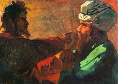 Krisztus és Nikodémus tanulmány, 1889 alkotó: Nikolai Nikolayevich Ge