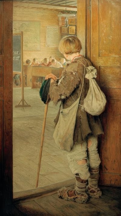 Az iskola ajtajánál alkotó: Nikolai P. Bogdanow-Bjelski