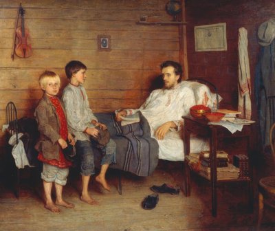 A beteg tanárral alkotó: Nikolai P. Bogdanow-Bjelski