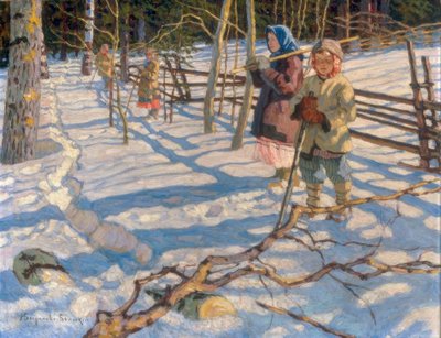 Gyerekek a hóban alkotó: Nikolai P. Bogdanow-Bjelski