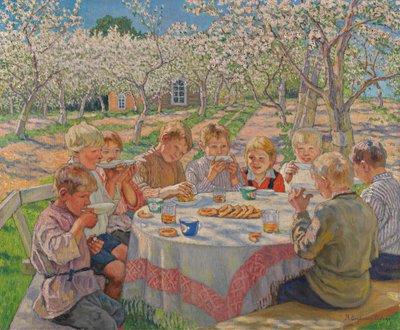 Tea Az Almáskertben. alkotó: Nikolai Petrovich Bogdanov Belsky