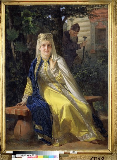 Vaszilissza Melentyeva (meghalt 1579) és IV. Rettegett Iván cár (1530-1584) (Vazilisa Melentyevna és a Rettegett Iván cár). Oroszország cárjának hatodik felesége, mielőtt férje egy életre zárdába zárta volna, amikor alkotó: Nikolai Vasilievich Nevrev