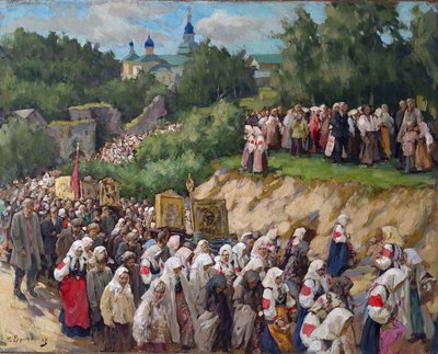 Keresztmenet a Pskovo-Pechersky Dormation kolostorban alkotó: Nikolai Vasilyevich Kharitonov