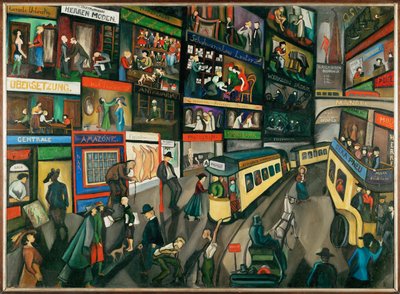 Utcai jelenet Berlinben (olaj konglomerátumra) alkotó: Nikolaus Braun