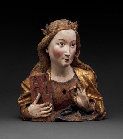 Szent Borbála ereklyetartó mellszobra, 1465 körül alkotó: Nikolaus Gerhaert von Leyden