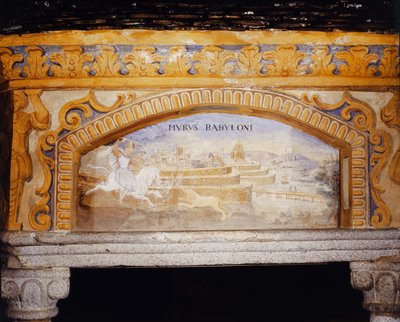 A babiloni függőkertek, a "Világ csodáinak kútja" ("Pozzo delle Meraviglie") című műből, 1669-73. alkotó: Nikolaus Schiel