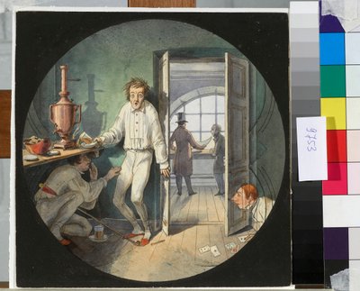 Carlo Rossi, Alexander Rezanov és Lakhtin elbújik Constantin Thon (Ton) elől – Nicolas Benois (1813-1898) alkotása alkotó: Nikolay Benois