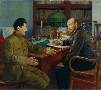 Lenin és Sztálin, 1938 alkotó: Nikolay Ivanovich Shestopalov