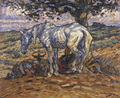 Don Quihotes Horse Rosinante, 1911 (olaj, karton) alkotó: Nils Kreuger