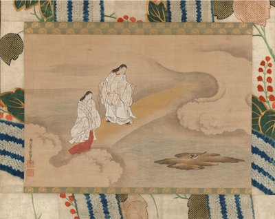 Izanagi isten és Izanami istennő, 18. század. alkotó: Nishikawa Sukenobu