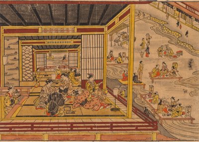 Teaház a Kamo folyó mellett Kiotóban alkotó: Nishimura Shigenaga